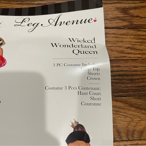 NEW Leg Avenue Wicked Wonderland Queen of Hearts Costume Size Small - Picture 6 of 9